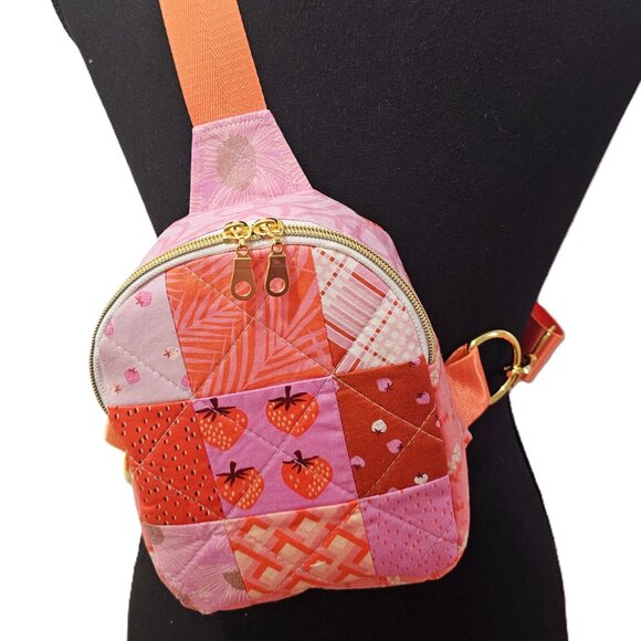 Mav Sling Patchwork Mini Sling Backpack: Ruby Star Society Crossbody Bag